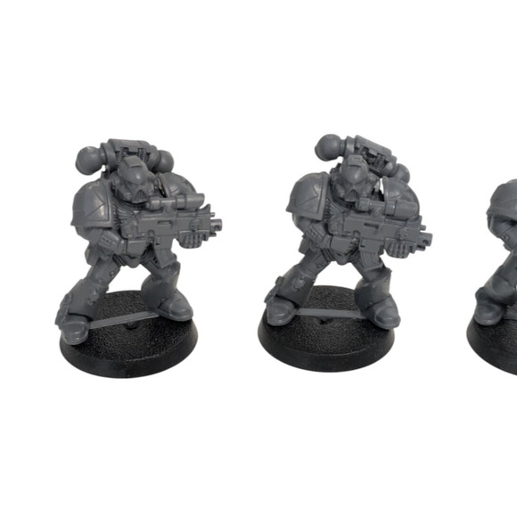 Warhammer 40k Dark Angels Space Marines Lot of 5 Assembled Unpainted w Brush - Picture 8 of 16